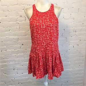 Sea New York sleeveless skater dress red anchor print size 4 spring retro